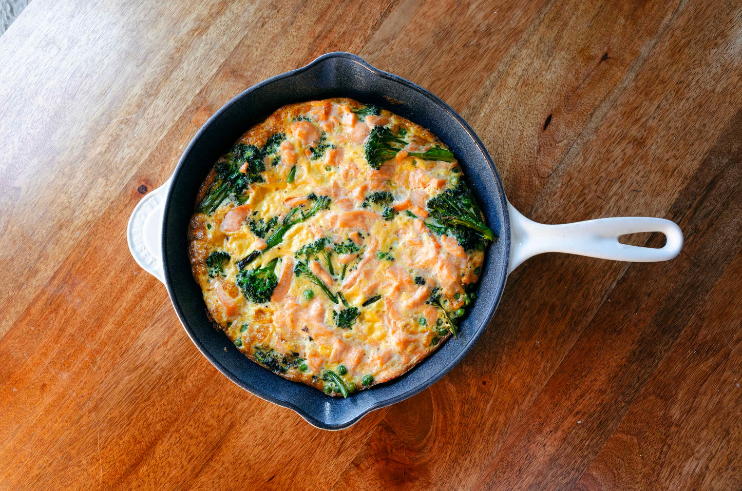 Oven-Baked Frittata with Smoked Salmon, Broccoli&Peas