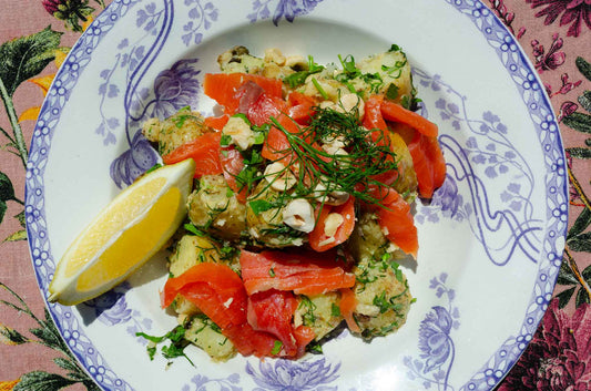 Brown Butter Potato Salad with Smoked Trout