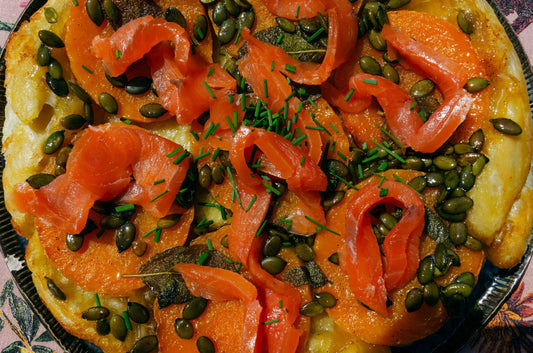 Tarte Tatin with Butternut Squash and Smoked Salmon