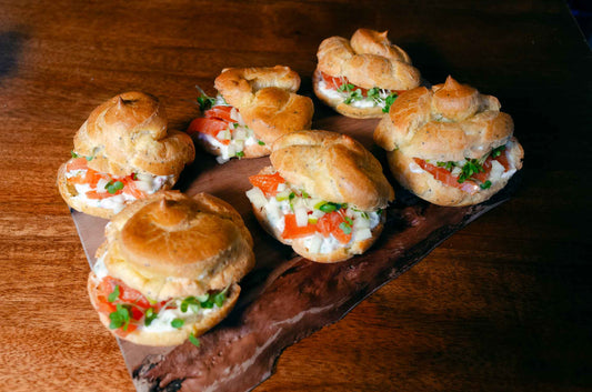 Choux Buns with Smoked Salmon, Apple and Crème Fraîche