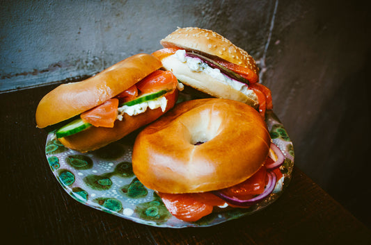 Smoked salmon bagels - an elite New York breakfast