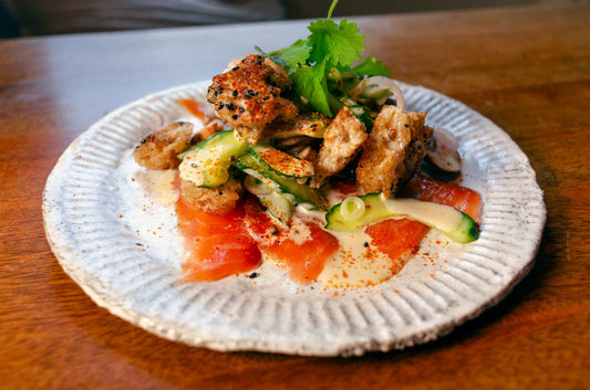 Japanese-Style Panzanella with Whisky&Soy Smoked Salmon
