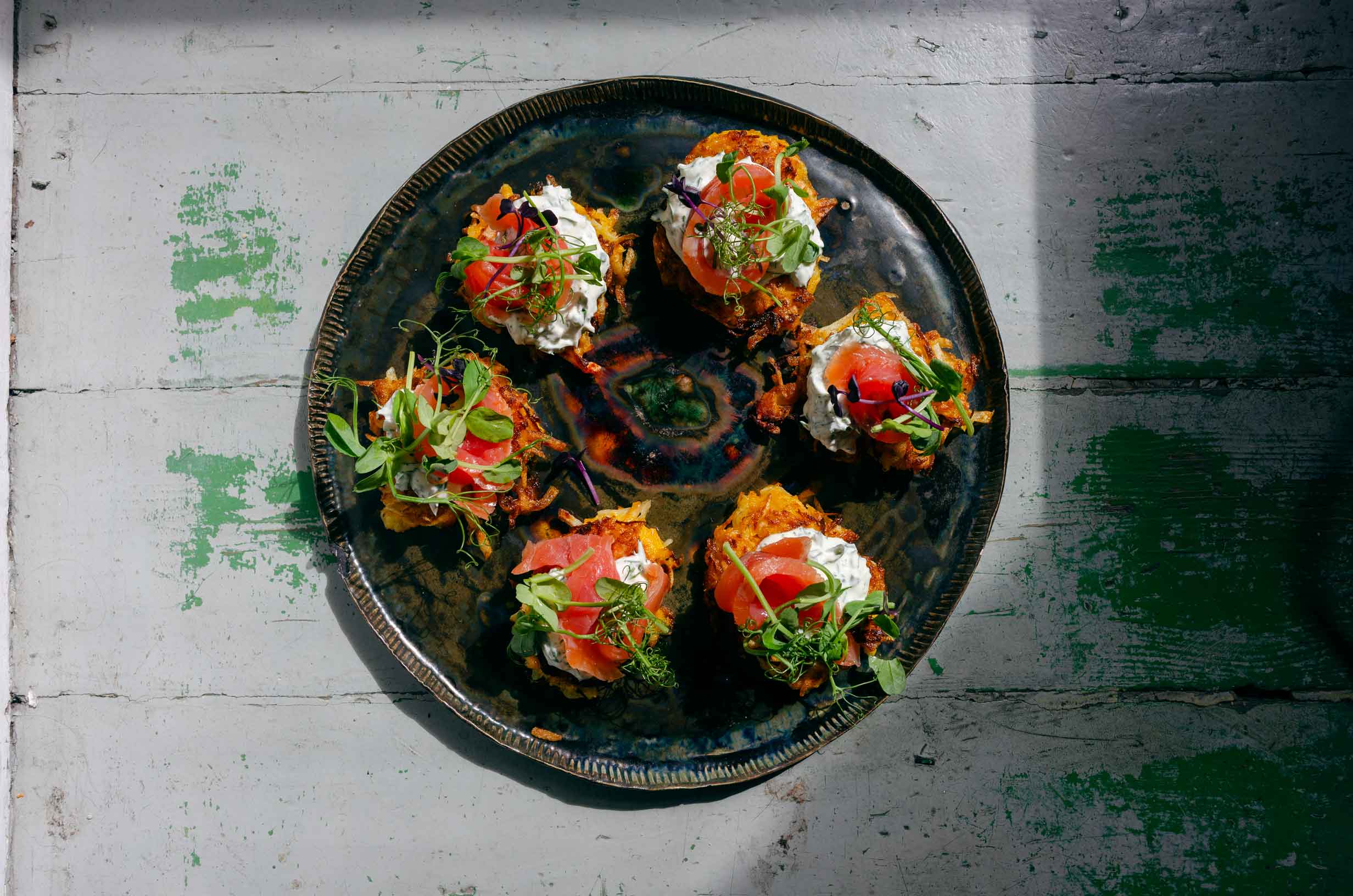 Butternut Squash&aPotato Rösti with Smoked Salmon