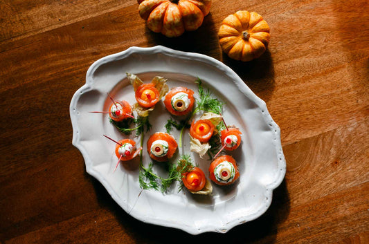 Spooky Smoked Salmon Canapés