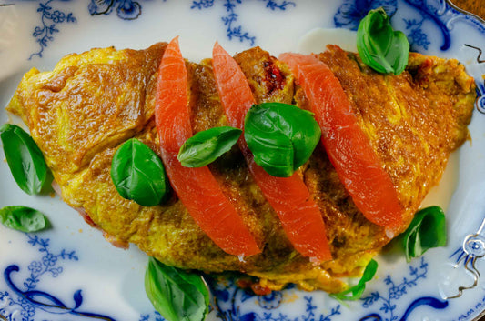 Egg 'Calzone' with Smoked Salmon, Tomato and Mozzarella