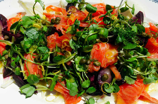 Late Summer Salad with Fennel, Beetroot and Smoked Salmon