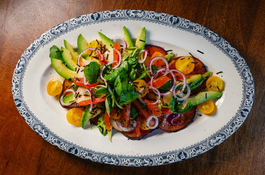 Salad Platter with Smoked Salmon, Maurice Tomato & Scamorza