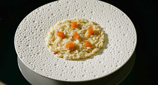 Smoked salmon and champagne risotto